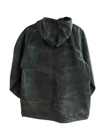 Blue Camo Embroidered Zip Windbreaker with Hood